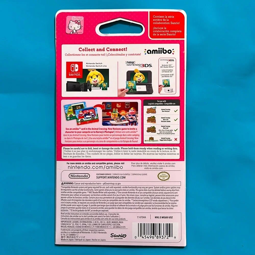 Animal Crossing Sanrio Amiibo Set (1 pack of 6 amiibos total)